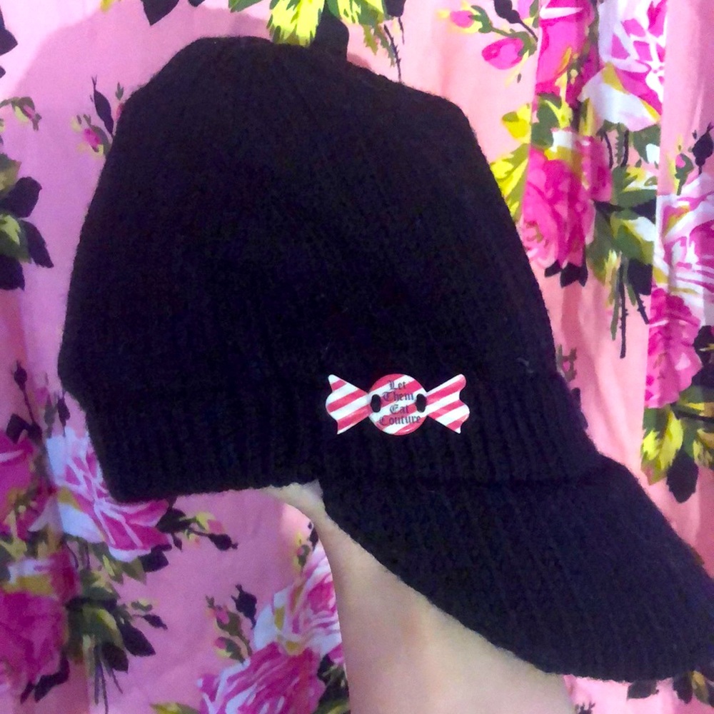 Juicy couture hat eat couture wool black candy Y2K jockey rider hat equestrian